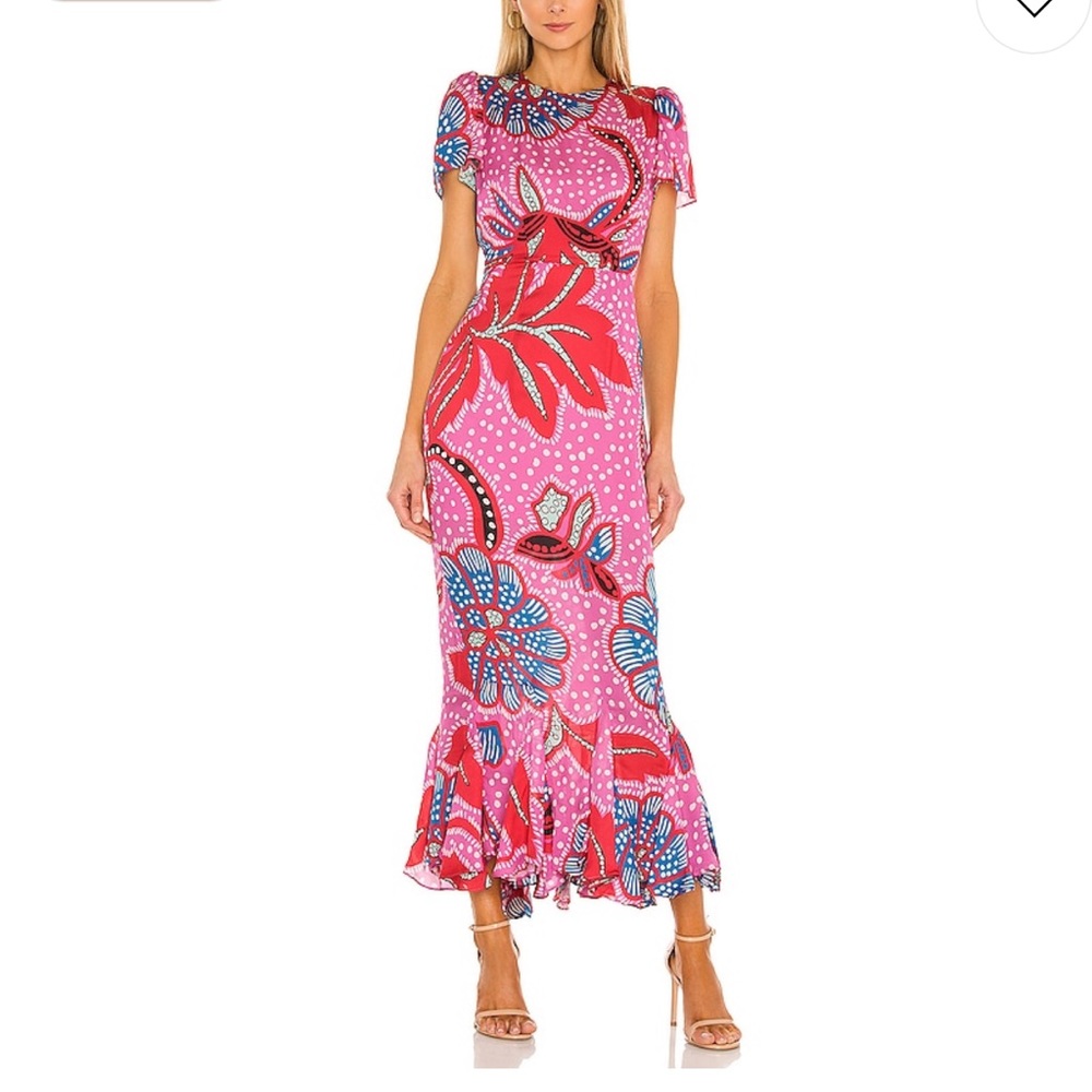 Rhodes Lulani Dress in Red Psychedelic Flower